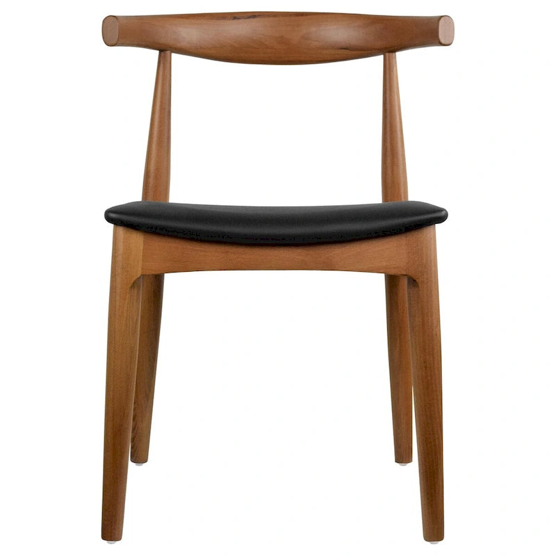 Sedia da pranzo con braccioli in legno massello e pelle PU, cuscino imbottito per cucina, camera da letto, hotel, ristorante, lavoro
