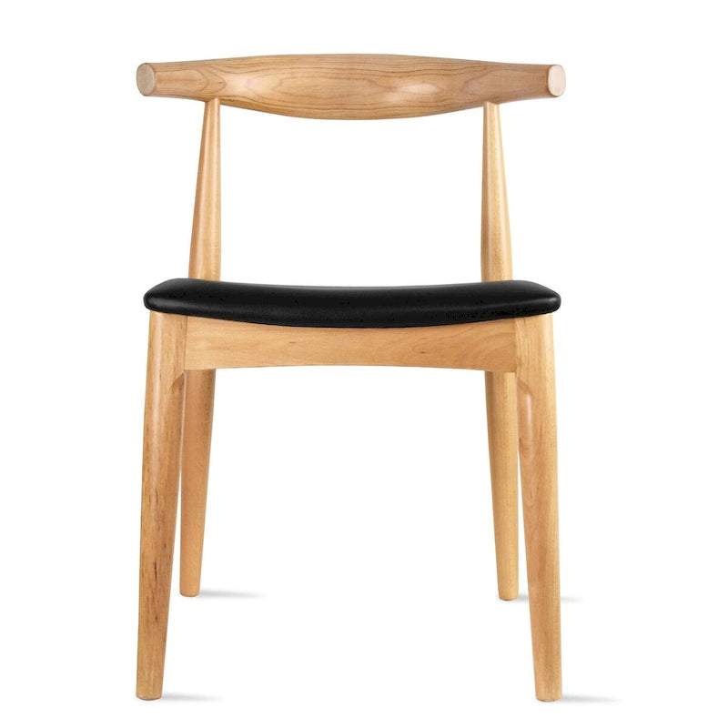 Sedia da pranzo con braccioli in legno massello e pelle PU, cuscino imbottito per cucina, camera da letto, hotel, ristorante, lavoro