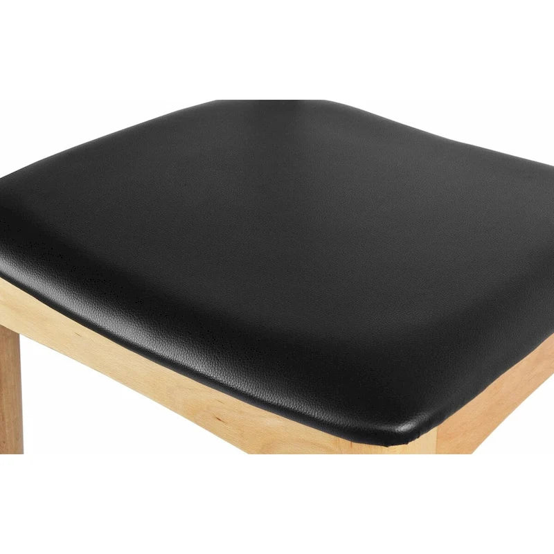 Sedia da pranzo con braccioli in legno massello e pelle PU, cuscino imbottito per cucina, camera da letto, hotel, ristorante, lavoro