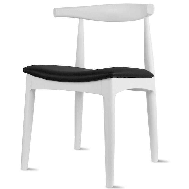 Sedia da pranzo con braccioli in legno massello e pelle PU, cuscino imbottito per cucina, camera da letto, hotel, ristorante, lavoro
