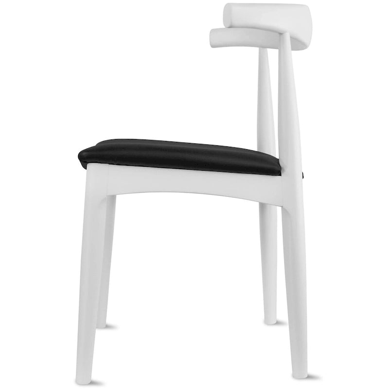Sedia da pranzo con braccioli in legno massello e pelle PU, cuscino imbottito per cucina, camera da letto, hotel, ristorante, lavoro