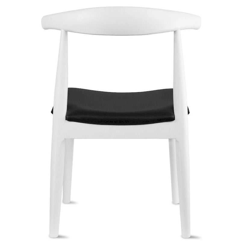 Sedia da pranzo con braccioli in legno massello e pelle PU, cuscino imbottito per cucina, camera da letto, hotel, ristorante, lavoro