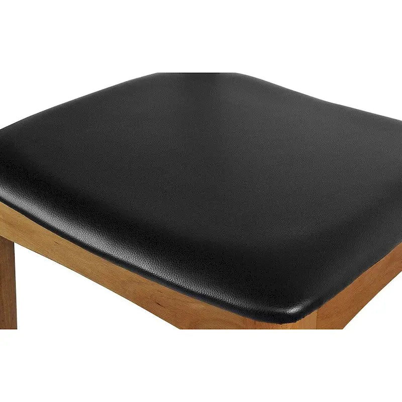 Sedia da pranzo con braccioli in legno massello e pelle PU, cuscino imbottito per cucina, camera da letto, hotel, ristorante, lavoro