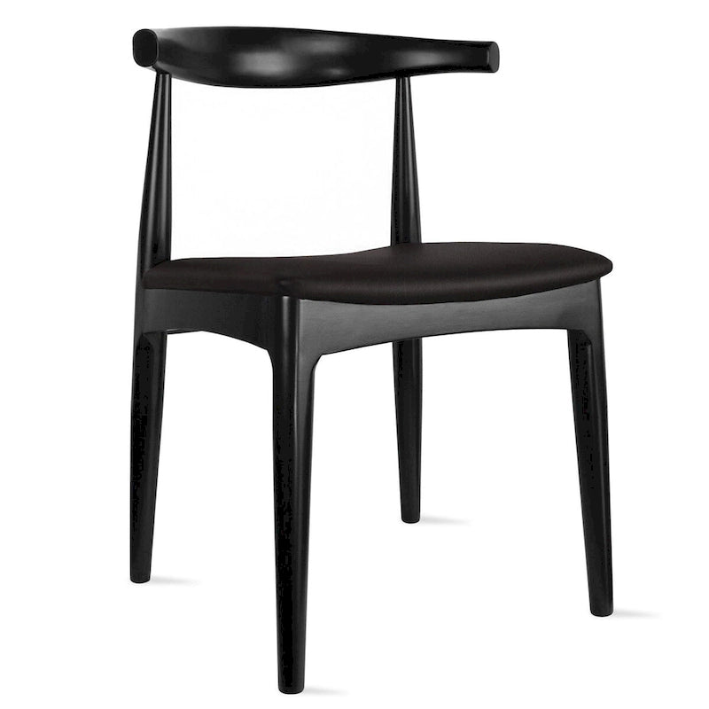 Sedia da pranzo con braccioli in legno massello e pelle PU, cuscino imbottito per cucina, camera da letto, hotel, ristorante, lavoro