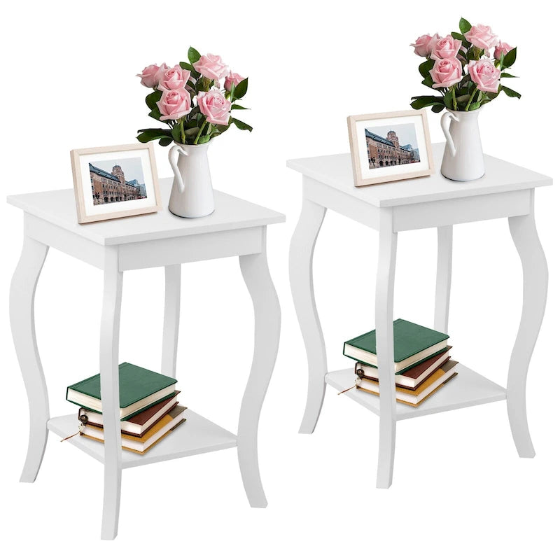 Set di 2 tavolini d'accento con ripiano - 40,6 x 40,6 x 61 cm (L x P x A)