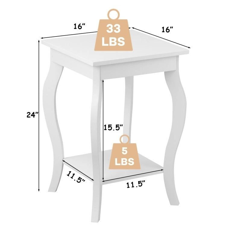 Set di 2 tavolini d'accento con ripiano - 40,6 x 40,6 x 61 cm (L x P x A)