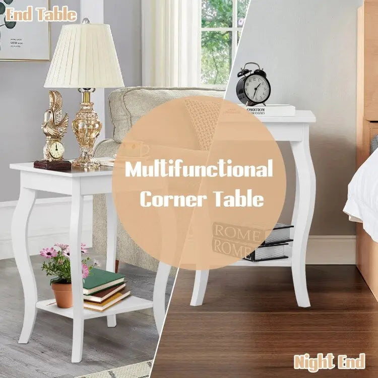 Set di 2 tavolini d'accento con ripiano - 40,6 x 40,6 x 61 cm (L x P x A)