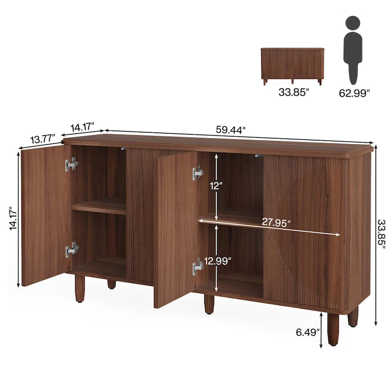 Madia moderna da 150 cm con ante