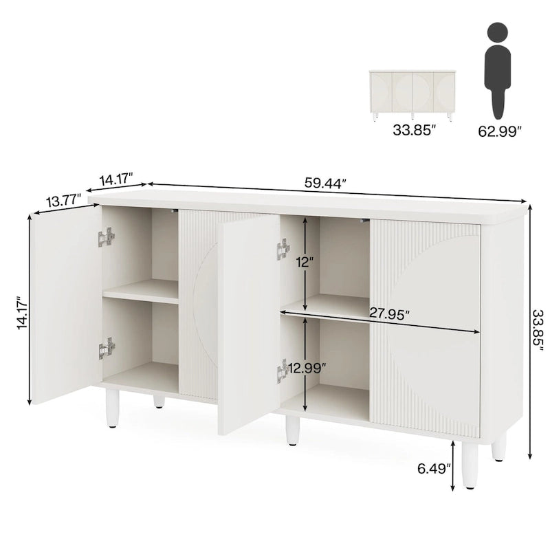 Madia moderna da 150 cm con ante