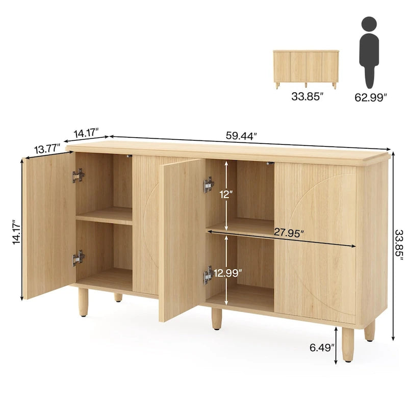 Madia moderna da 150 cm con ante