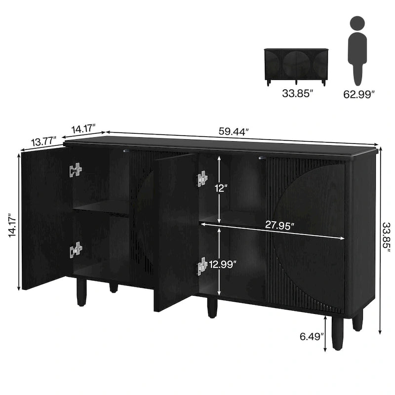 Madia moderna da 150 cm con ante