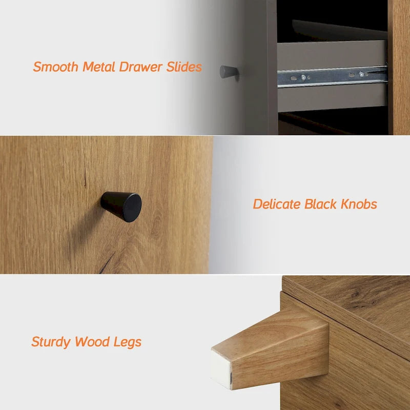 70.8 Credenza con cassetti, Tavolo da buffet da cucina 3 in 1