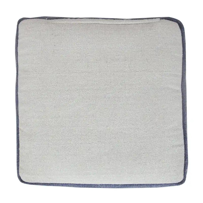 18 Pouf Quadrato Artigianale Ottomano con Motivo Ornamentale Blu Marino e Bianco