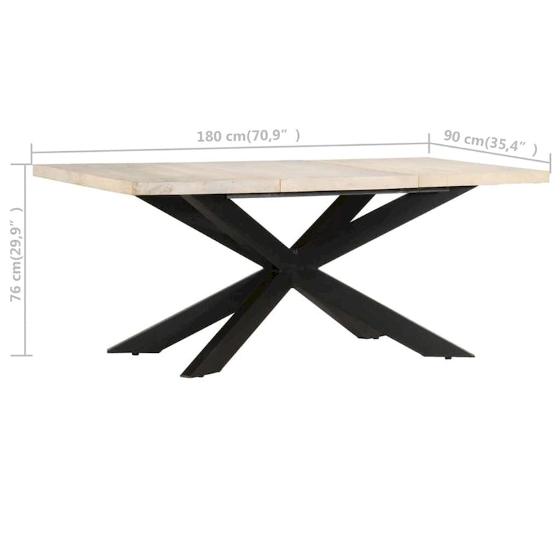 vidaXL Tavolo da Pranzo in Legno Massello di Sheesham Scrivania da Cucina Mobili Multicolore