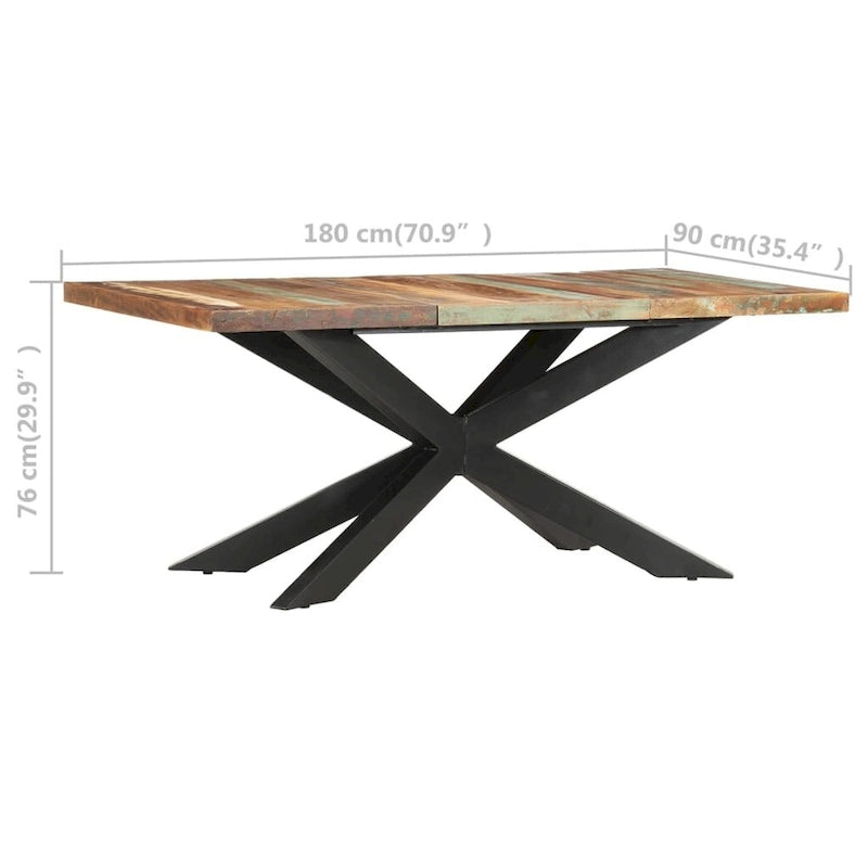 vidaXL Tavolo da Pranzo in Legno Massello di Sheesham Scrivania da Cucina Mobili Multicolore