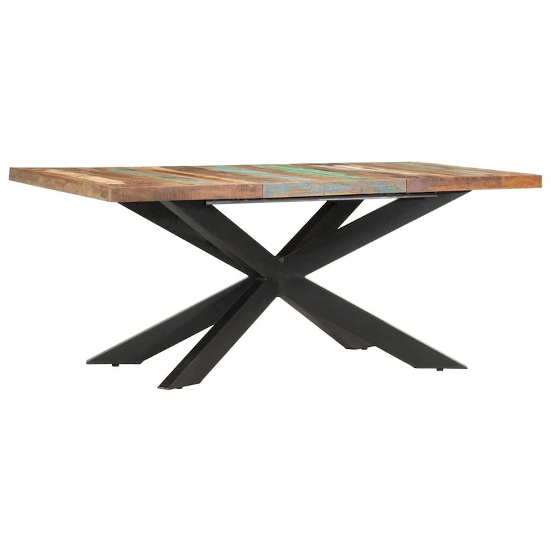 vidaXL Tavolo da Pranzo in Legno Massello di Sheesham Scrivania da Cucina Mobili Multicolore