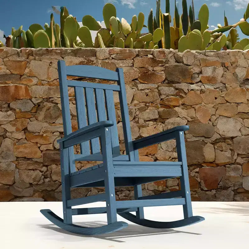 Sedia a dondolo Hyleory in HDPE per patio, sedia da esterno extra large per tutte le stagioni