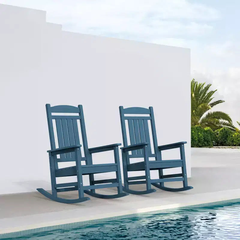 Sedia a dondolo Hyleory in HDPE per patio, sedia da esterno extra large per tutte le stagioni