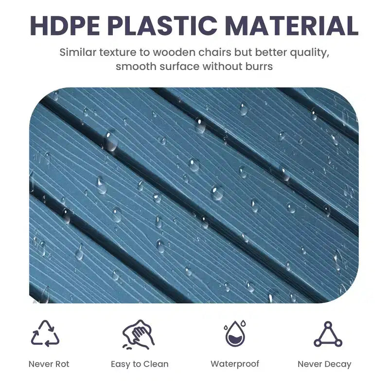 Sedia a dondolo Hyleory in HDPE per patio, sedia da esterno extra large per tutte le stagioni