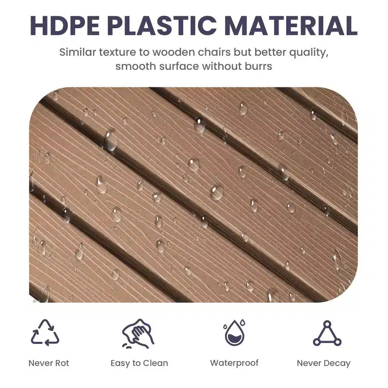 Sedia a dondolo Hyleory in HDPE per patio, sedia da esterno extra large per tutte le stagioni