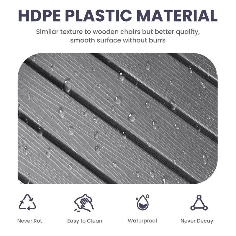 Sedia a dondolo Hyleory in HDPE per patio, sedia da esterno extra large per tutte le stagioni