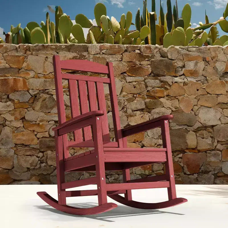 Sedia a dondolo Hyleory in HDPE per patio, sedia da esterno extra large per tutte le stagioni