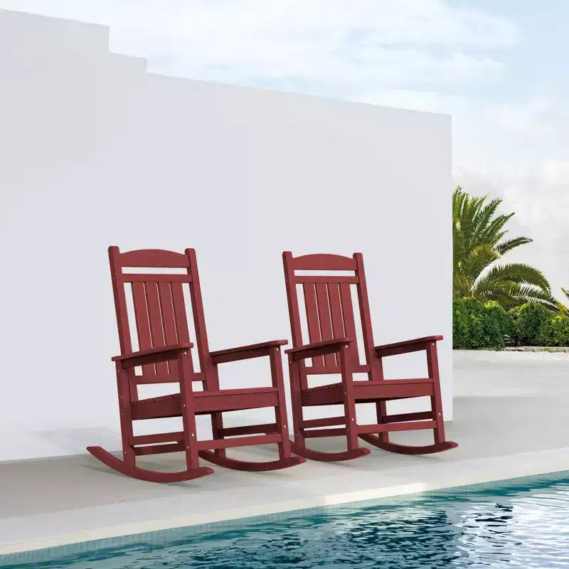 Sedia a dondolo Hyleory in HDPE per patio, sedia da esterno extra large per tutte le stagioni