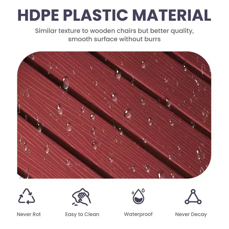 Sedia a dondolo Hyleory in HDPE per patio, sedia da esterno extra large per tutte le stagioni