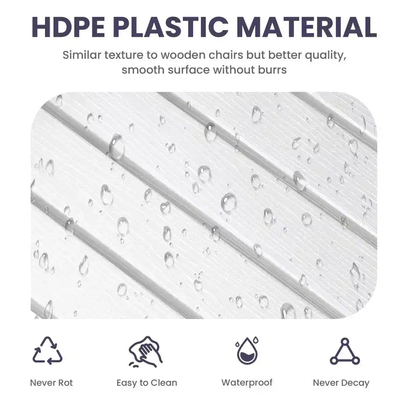 Sedia a dondolo Hyleory in HDPE per patio, sedia da esterno extra large per tutte le stagioni