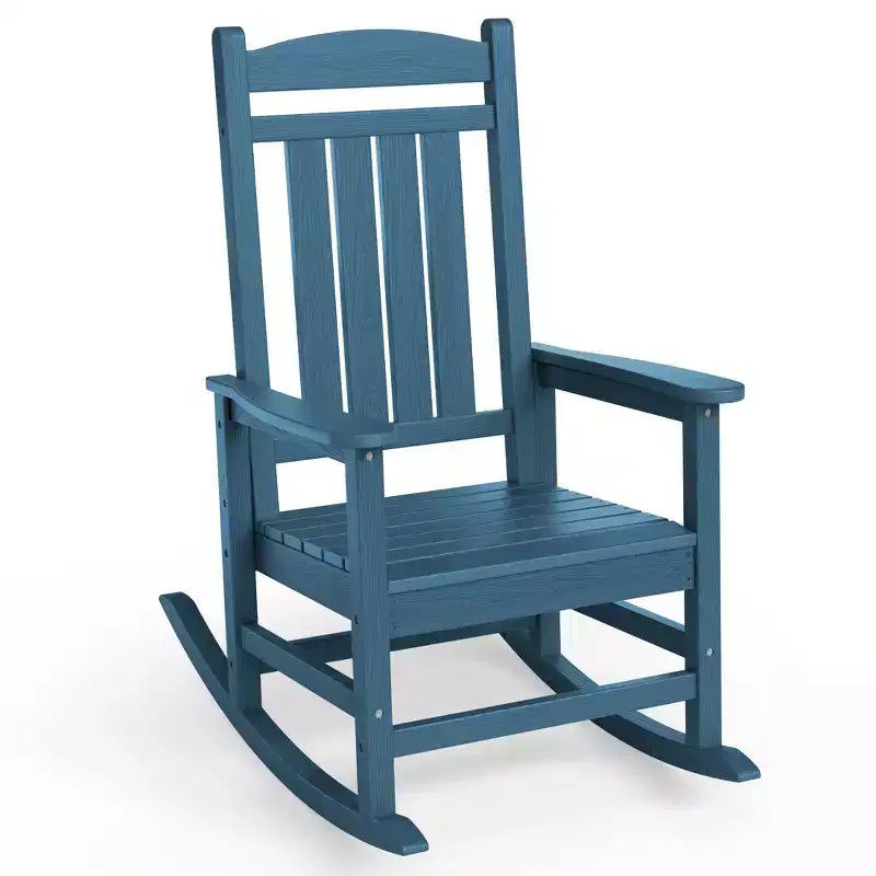 Chaise Adirondack à bascule Hyleory en PEHD, chaise d'extérieur extra large pour toutes les saisons