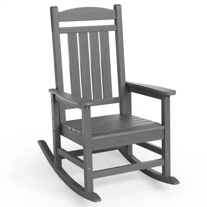 Chaise Adirondack à bascule Hyleory en PEHD, chaise d'extérieur extra large pour toutes les saisons