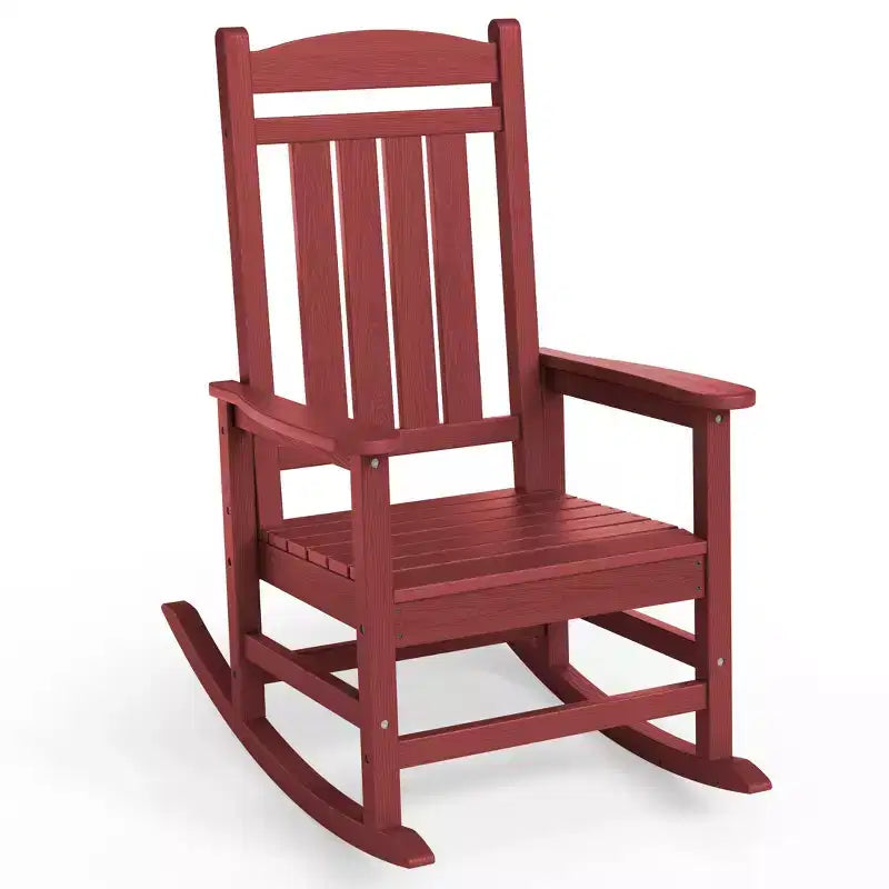 Chaise Adirondack à bascule Hyleory en PEHD, chaise d'extérieur extra large pour toutes les saisons