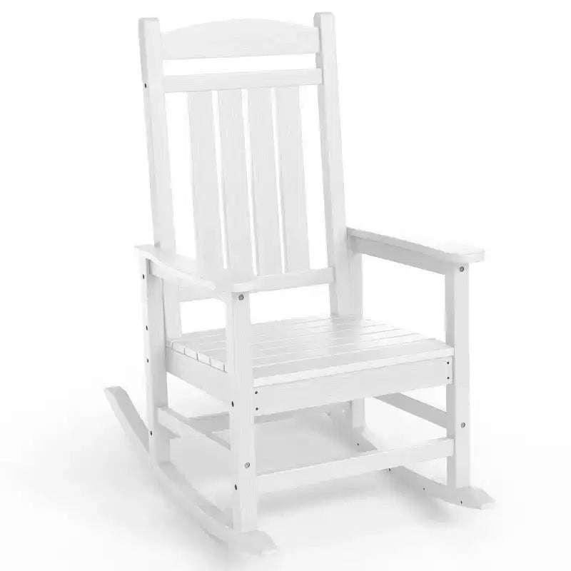 Chaise Adirondack à bascule Hyleory en PEHD, chaise d'extérieur extra large pour toutes les saisons