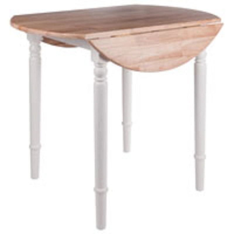 Tavolo rotondo allungabile da 30 pollici beige e bianco