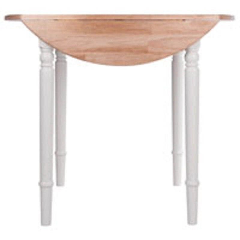 Tavolo rotondo allungabile da 30 pollici beige e bianco