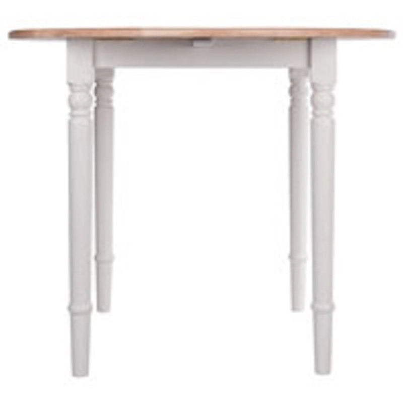 Tavolo rotondo allungabile da 30 pollici beige e bianco