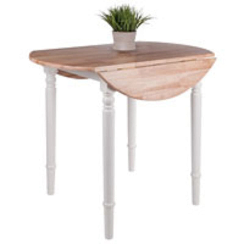 Tavolo rotondo allungabile da 30 pollici beige e bianco