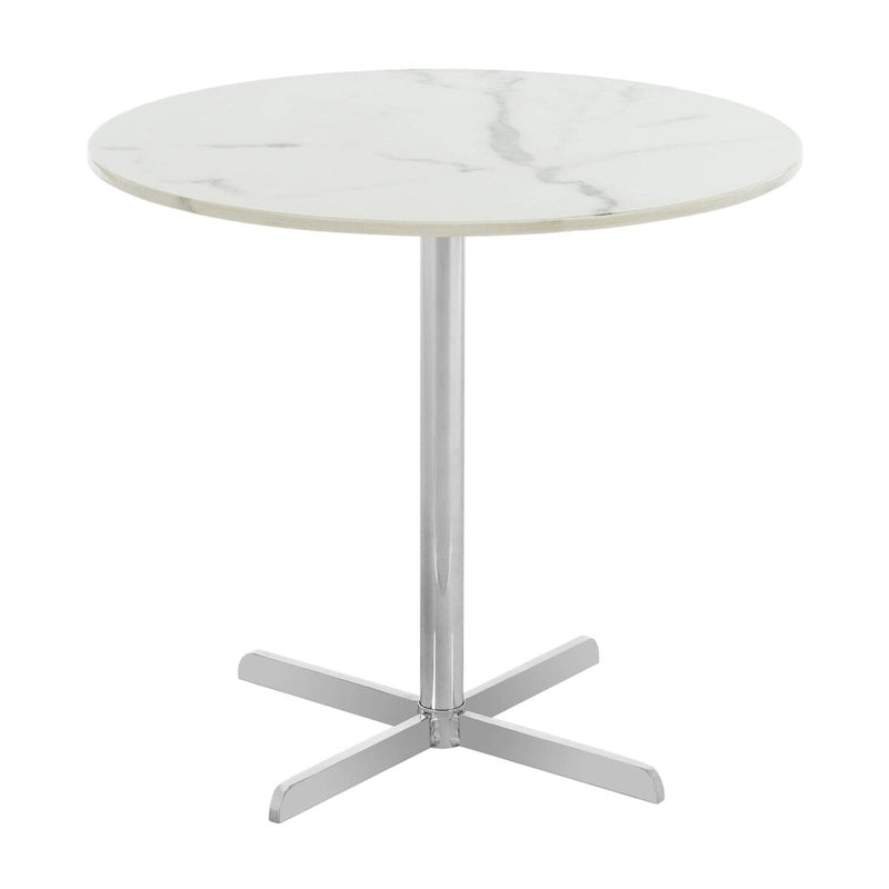 SAFAVIEH Peggy Tavolino Rotondo Bianco/Ottone - 49.8 x 49.8 x 45.2 cm - 51Lx51Px46A