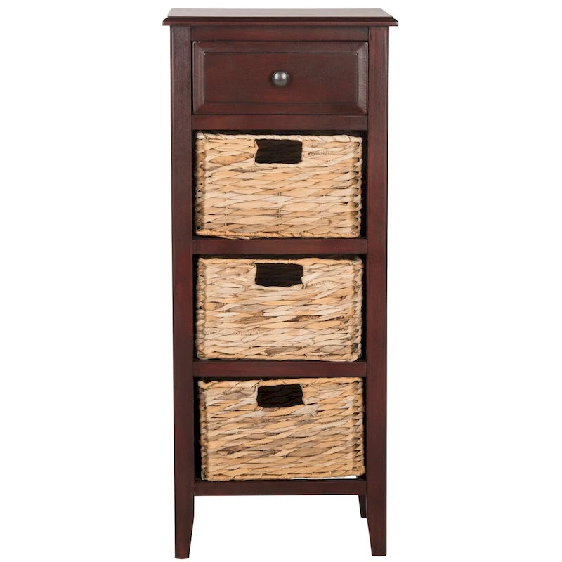 SAFAVIEH Hermine Tavolino da Divano con 4 Cassetti, Effetto Invecchiato, Nero - 38 x 30 x 91 cm - 15Lx12Px36A
