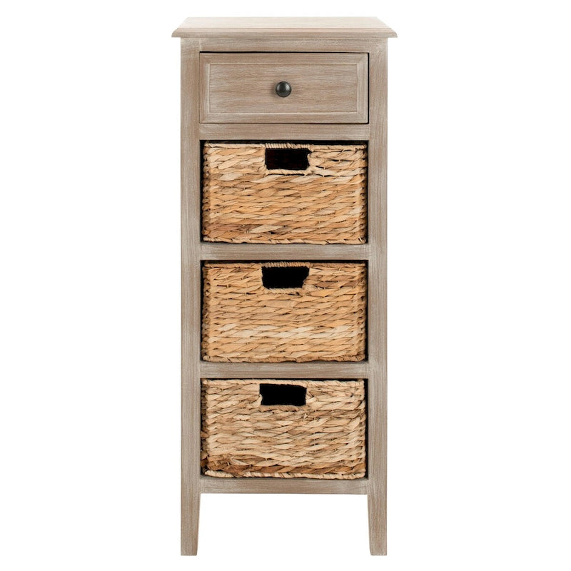 SAFAVIEH Hermine Tavolino da Divano con 4 Cassetti, Effetto Invecchiato, Nero - 38 x 30 x 91 cm - 15Lx12Px36A