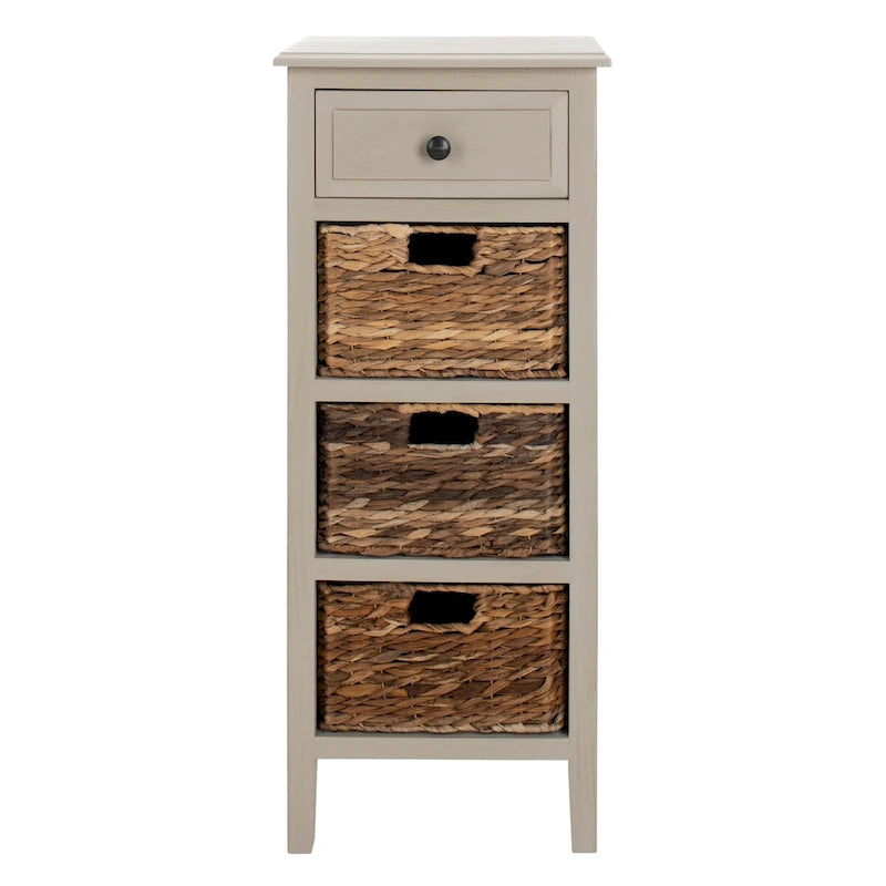 SAFAVIEH Hermine Tavolino da Divano con 4 Cassetti, Effetto Invecchiato, Nero - 38 x 30 x 91 cm - 15Lx12Px36A