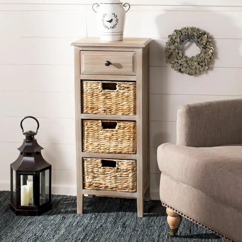 SAFAVIEH Hermine Tavolino da Divano con 4 Cassetti, Effetto Invecchiato, Nero - 38 x 30 x 91 cm - 15Lx12Px36A