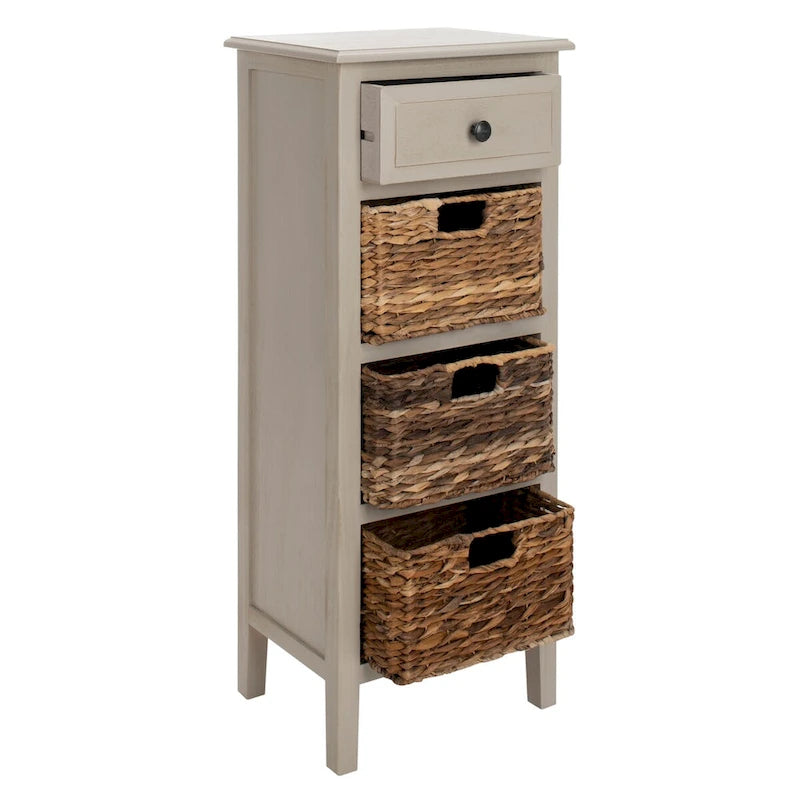 SAFAVIEH Hermine Tavolino da Divano con 4 Cassetti, Effetto Invecchiato, Nero - 38 x 30 x 91 cm - 15Lx12Px36A