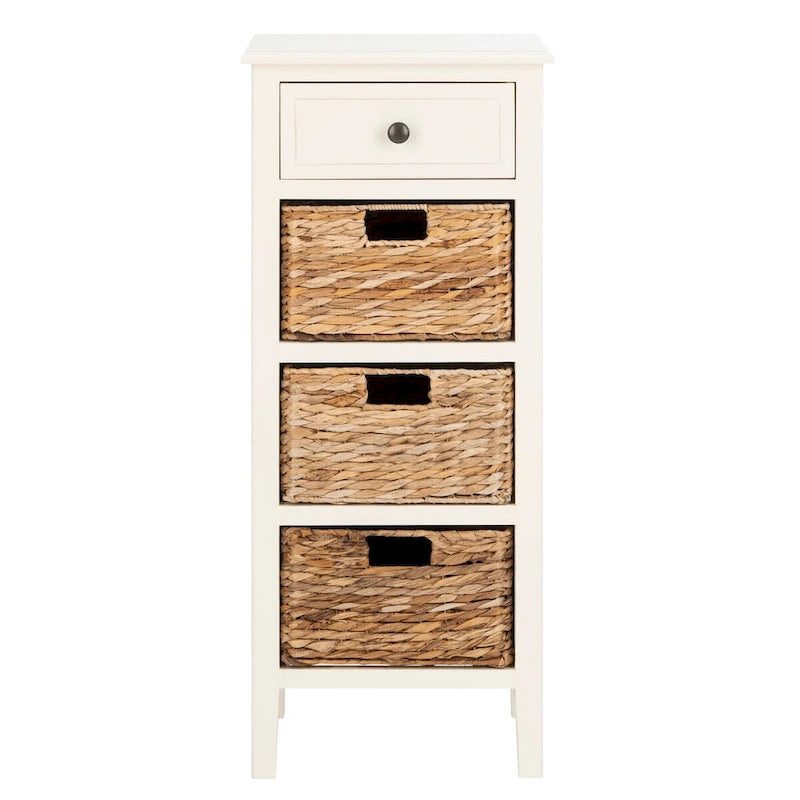 SAFAVIEH Hermine Tavolino da Divano con 4 Cassetti, Effetto Invecchiato, Nero - 38 x 30 x 91 cm - 15Lx12Px36A