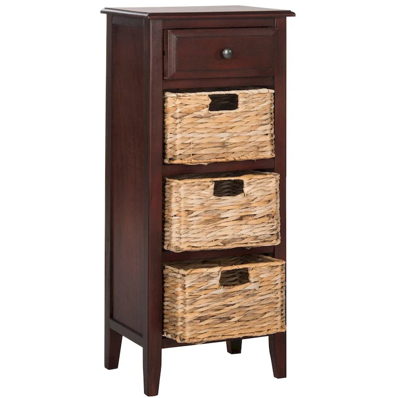 SAFAVIEH Hermine Tavolino da Divano con 4 Cassetti, Effetto Invecchiato, Nero - 38 x 30 x 91 cm - 15Lx12Px36A