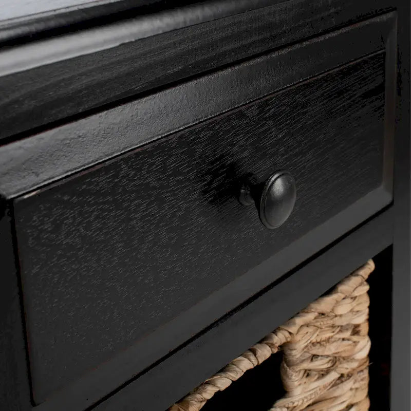 SAFAVIEH Hermine Tavolino da Divano con 4 Cassetti, Effetto Invecchiato, Nero - 38 x 30 x 91 cm - 15Lx12Px36A