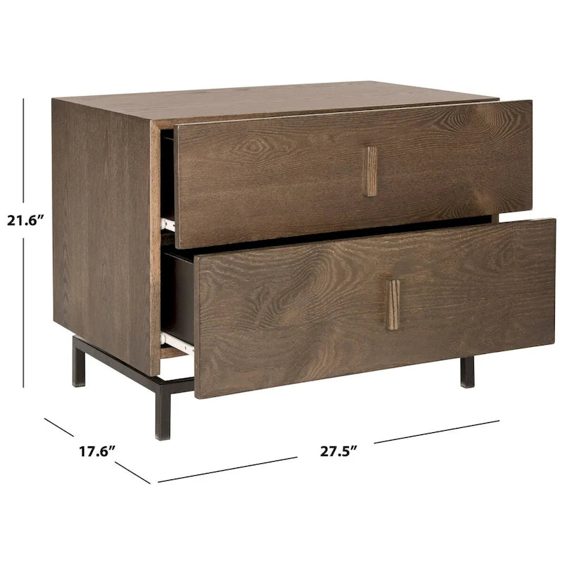 SAFAVIEH Shirleyann Mobiletto contenitore marrone scuro/nero - 27.5 x 17.6 x 21.6 - 28Lx18Px22A