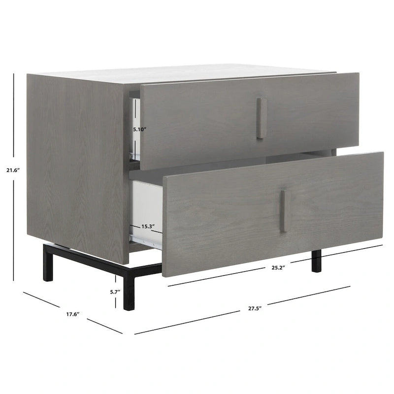 SAFAVIEH Shirleyann Mobiletto contenitore marrone scuro/nero - 27.5 x 17.6 x 21.6 - 28Lx18Px22A