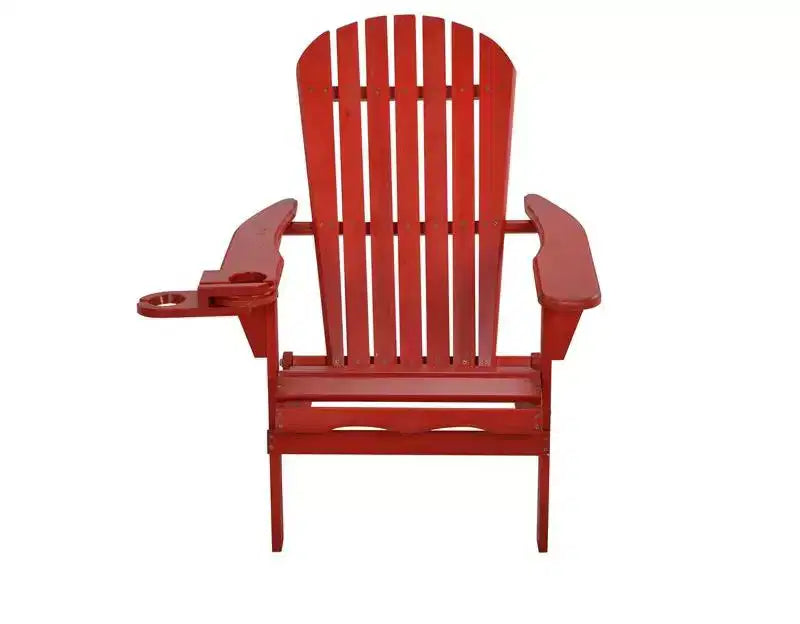 Set Bistrò Jiallo con Sedia Adirondack Pieghevole con portabicchieri e Pouf