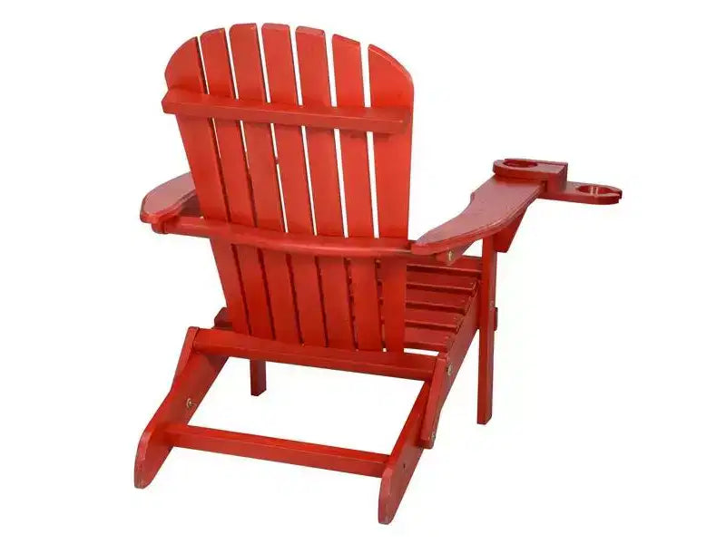 Set Bistrò Jiallo con Sedia Adirondack Pieghevole con portabicchieri e Pouf